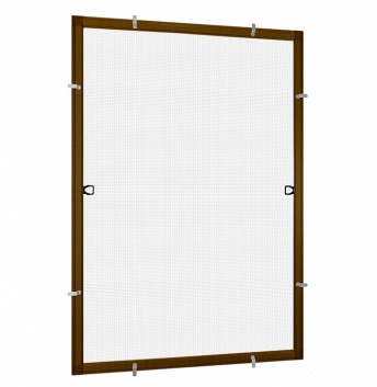 Moskitiery Ramkowe na okno - ramka: Orzech / siatka: Szara