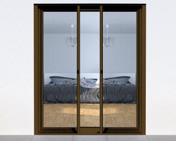 Moskitiera Drzwiowa rolowana DUO - kolor: Orzech