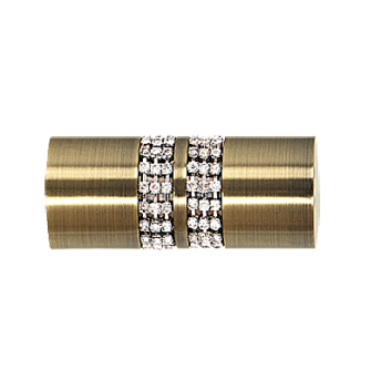 ***Zakończenia LANSO CRYSTAL 25mm antyk mosiądz - 2szt.