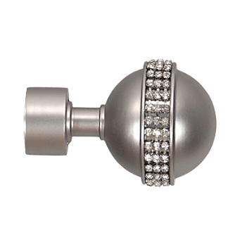 ***Zakończenia GLOBI CRYSTAL  25mm chrom mat - 2szt.