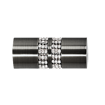 ***Zakończenia LANSO CRYSTAL 25mm antracyt - 2szt.