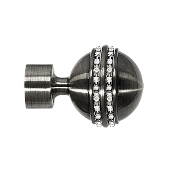 ***Zakończenia MELBA CRYSTAL 25mm antracyt - 2szt.