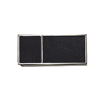 ***Zakończenia CROCO BLACK 31x13mm chrom mat - 2szt.