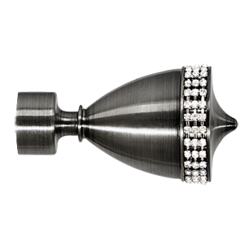 ***Zakończenia PIANO CRYSTAL 25mm antracyt - 2szt.