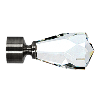 ***Zakończenia TRAVO CRYSTAL 25mm antracyt - 2szt.