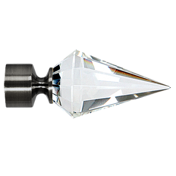 ***Zakończenia VENETO CRYSTAL 25mm antracyt - 2szt.