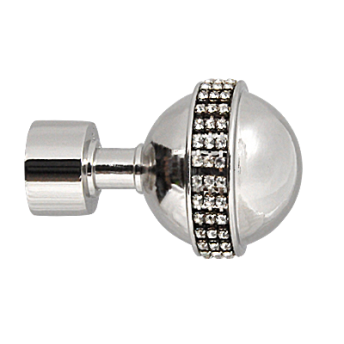 ***Zakończenia GLOBI CRYSTAL  25mm INOX - 2szt.
