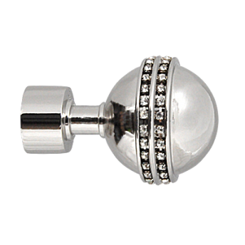 ***Zakończenia MELBA CRYSTAL  25mm INOX - 2szt.