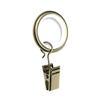 ***Ciche kółko z żabką do karniszy 19mm antyk mosiądz - 1szt.