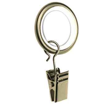 ***Ciche kółko z żabką do karniszy 25mm antyk mosiądz - 1szt.