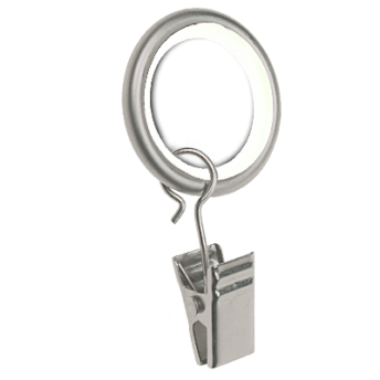 ***Ciche kółko z żabką do karniszy 25mm chrom mat - 1szt.