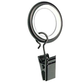 ***Ciche kółko z żabką do karniszy 25mm antracyt - 1szt.