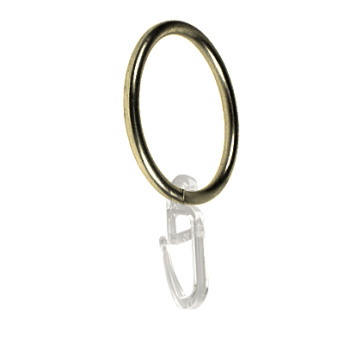 ***Kółko z agrafką do karniszy 25mm antyk mosiądz - 1szt.