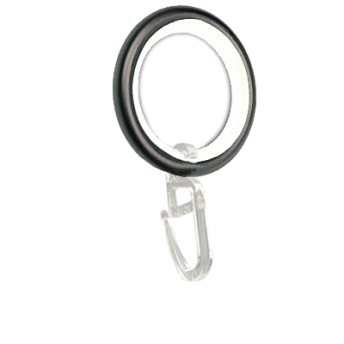 ***Ciche kółko z agrafką do karniszy 25mm antracyt - 1szt.