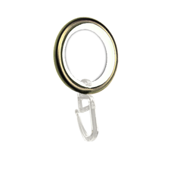 ***Ciche kółko z agrafką do karniszy 19mm antyk mosiądz - 1szt.