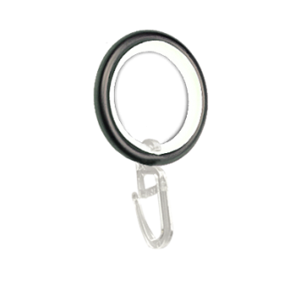 ***Ciche kółko z agrafką do karniszy 19mm antracyt - 1szt.