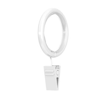 ***Ciche kółko z żabką do karniszy 25mm białe - 1szt.