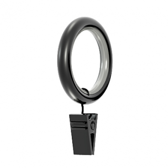 ***Ciche kółko z żabką do karniszy 19mm czarne - 1szt.