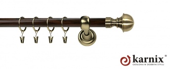 Karnisz Metalowy Prestige 25mm Bella Antyk mosiądz - wenge