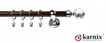 Karnisz Metalowy Prestige 25mm Beluna Crystal INOX - wenge