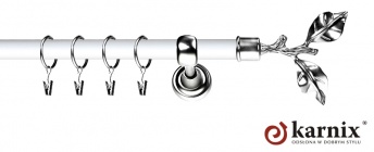 Karnisz Metalowy Prestige 25mm Gałązka INOX - biały