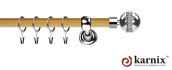 Karnisz Metalowy Prestige 25mm Globi Crystal INOX - pinia