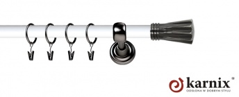 Karnisz Metalowy Prestige 25mm Matrix Antracyt - biały