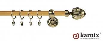 Karnisz Metalowy Prestige 25mm Milano Antyk mosiądz - pinia