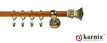 Karnisz Metalowy Prestige 25mm Orto Antyk mosiądz - calvados