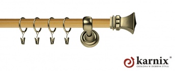Karnisz Metalowy Prestige 25mm Orto Antyk mosiądz - pinia
