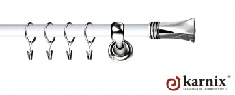 Karnisz Metalowy Prestige 25mm Porto INOX - biały