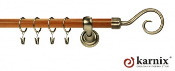 Karnisz Metalowy Prestige 25mm Spirala Antyk mosiądz - calvados
