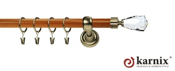 Karnisz Metalowy Prestige 25mm Travo Crystal Antyk mosiądz - calvados