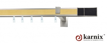 Karnisz Apartamentowy AVENO 31x13mm Croco Black Chrom mat - buk