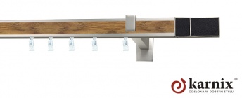 Karnisz Apartamentowy AVENO 31x13mm Croco Black Chrom mat - dąb