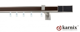 Karnisz Apartamentowy AVENO 31x13mm Croco Black Chrom mat - wenge