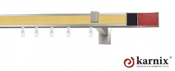 Karnisz Apartamentowy AVENO 31x13mm Croco R/B Chrom mat - buk