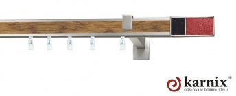 Karnisz Apartamentowy AVENO 31x13mm Croco R/B Chrom mat - dąb