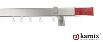 Karnisz Apartamentowy AVENO 31x13mm Croco Red Chrom mat