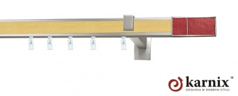 Karnisz Apartamentowy AVENO 31x13mm Croco Red Chrom mat - buk