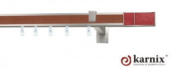 Karnisz Apartamentowy AVENO 31x13mm Croco Red Chrom - calvados