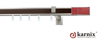 Karnisz Apartamentowy AVENO 31x13mm Croco Red Chrom mat - wenge