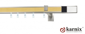 Karnisz Apartamentowy AVENO 31x13mm Croco W/B Chrom mat - buk