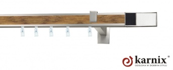 Karnisz Apartamentowy AVENO 31x13mm Croco W/B Chrom mat - dąb