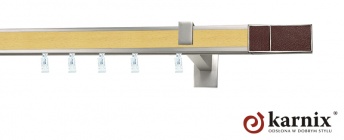 Karnisz Apartamentowy AVENO 31x13mm Croco Wenge Chrom mat - buk