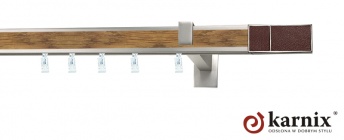 Karnisz Apartamentowy AVENO 31x13mm Croco Wenge Chrom mat - dąb