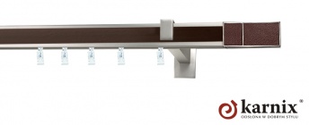 Karnisz Apartamentowy AVENO 31x13mm Croco Wenge Chrom mat - wenge