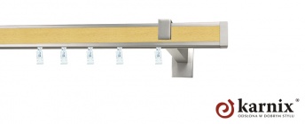 Karnisz Apartamentowy AVENO 31x13mm Malibu Chrom mat - buk