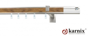 Karnisz Apartamentowy AVENO 31x13mm Siso Crystal Chrom mat - dąb