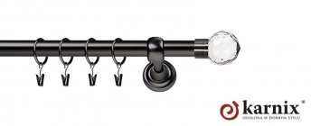 Karnisze Metalowe Rzymskie 19mm Beluna Crystal antracyt